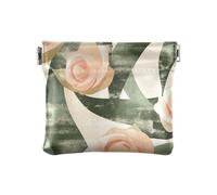 Rose Velvet Ribbon Olive Green and Sand_34185 Portefeuille en cuir pour femme Mignon Mini porte-monnaie Poche pour pièces de monnaie pour filles femmes