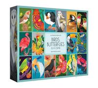 RoseArt - Boîte de puzzle Oiseaux, papillons et crabes - 16 mini puzzles, 100 pièces chacun - Coffret cadeau puzzle coloré pour adultes