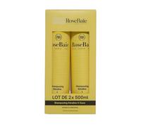 ROSEBAIE | Duo Shampoing Coco & Kératine | Sans Sulfates | Nutrition & Hydratation | Cheveux secs abîmés fourchus | Format Economique 2x500ml