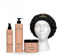 ROSEBAIE | Routine Cheveux Bouclés | BONNET SOIE OFFERT | Avocat et Kératine | Hydrate Définit les Boucles | Nourrit sans Alourdir | Shampoing 500ml | Masque 500ml | Crème Définition Boucles 200ml