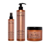 ROSEBAIE | Routine Solaire Argan & Kératine | Cheveux Colorés | Élimine Sable Chlore Sel | Protecteur Solaire | Shampoing 500ml | Masque 500ml | Spray Leave-In Sans Rinçage 200ml