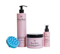 ROSEBAIE | Routine Trio Figue de Barbarie et Kératine | Sébo Régulation et Hydratation | Shampoing 500ml | Masque 500ml | Sérum 100ml | Brosse massante offerte
