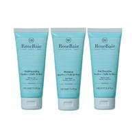 ROSEBAIE | Trio Découverte Ricin et Kératine | Pousse et Hydratation | Shampoing 100ml | Masque Après Shampoing 100ml | Gel Douche Vanille | Sans Sulfates | Compatible Voyage