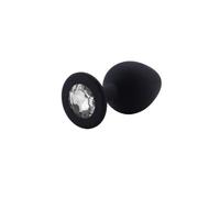 Rosebud silicone noir bijou blanc LARGE