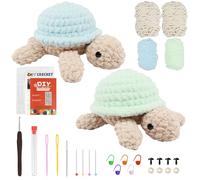 Rosedreamer Kit de Crochet Crochet Kit Tricot Debutant 2 Tortues Adulte Animaux Tricotin Manuel Fil à Crocheter pour Enfants Adultes Debutant Apprendre à Crocheter avec Tutoriel