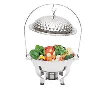 ROSEEONNE Buffet Chauffant Buffet de réchaud avec Couvercle supérieur, Chauffe-Plats Rond en Acier Inoxydable, Serveur de Buffet for fêtes, événements et Mariages(4.5L)