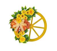 ROSEEONNE Hanging Roulette Wheel Wreath Artificial Wooden Reusable Garland for Wall Front Door Decoration and Christmas Party Decor(H)