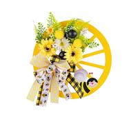 ROSEEONNE Hanging Roulette Wheel Wreath Artificial Wooden Reusable Garland for Wall Front Door Decoration and Christmas Party Decor(D)