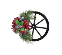 ROSEEONNE Hanging Roulette Wheel Wreath Artificial Wooden Reusable Garland for Wall Front Door Decoration and Christmas Party Decor(A)