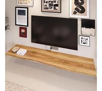 ROSEEONNE Meuble TV Suspendu Étagères flottantes en Bois for Mur, étagères murales rustiques en Bois for Chambre à Coucher, Salon et Cuisine(Legno,100 * 20 * 4.7cm)