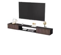ROSEEONNE Meuble TV Suspendu Floating TV Stand with LED Light Wall Mounted TV Console Shelf Wit Doors Entertainment Center Media Console(1.2m,Color1)
