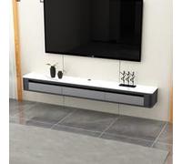 ROSEEONNE Meuble TV Suspendu Fully Assembled Floating TV Stand Wall Mount TV Console with Doors Under Shelf for Living Room Bedroom(Grey,140cm)