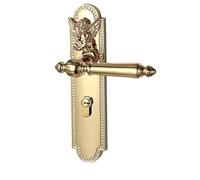 ROSEEONNE poignet portes Poignée de porte petit ange, serrure intégrée, porte de chambre à coucher, salle de bain silencieuse, en bois doré brillant poignée de porte(Color2,Magnetic Lock)