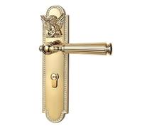 ROSEEONNE poignet portes Poignée de porte petit ange, serrure intégrée, porte de chambre à coucher, salle de bain silencieuse, en bois doré brillant poignée de porte(Color1,Silent Lock)