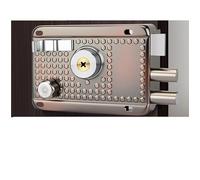 ROSEEONNE poignet portes Traditional Nightlatch Electro Brass Finish Standard Security Double Lock Cylinder Interlocking Locking Structure poignée de porte(Left-opening with edge)