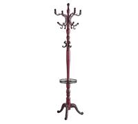 ROSEEONNE Porte-Manteau Porte-Manteau en Bois Robuste À Base Triangulaire, Style Vintage, avec Crochets, Porte-Manteaux Classique for Entrée Portants(Walnut)