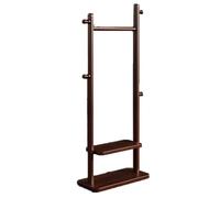 ROSEEONNE Porte-Manteau Porte-Manteau en Bois sur Pied, portemanteau avec 2 étagères for vêtements, Chapeaux, Sacs, Style Industriel, Brun Rustique Portants(100cm)