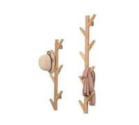 ROSEEONNE Porte-Manteau Porte-Manteau Mural créatif en Forme d'arbre, Cadre décoratif avec fourches de 6/8 Pouces, Finition Bois, Support de Rangement Mural for vêtements Portants(Legno,8 Forks)