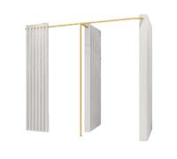 ROSEEONNE Salle d'essayage Cabine d'essayage Double Compatible with boutiques de vêtements, cloison avec 3 Rideaux occultants, vestiaire Compatible with magasins de vêtements Cabine d'essayages(Wit)