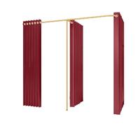 ROSEEONNE Salle d'essayage Cabine d'essayage Double Compatible with boutiques de vêtements, cloison avec 3 Rideaux occultants, vestiaire Compatible with magasins de vêtements Cabine d'essayages(Rot)
