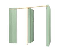 ROSEEONNE Salle d'essayage Cabine d'essayage Double en Forme de F avec 3 Rideaux d'ombrage Cabine d'essayage temporaire for magasins de vêtements Boutiques Accueil Cabine d'essayages(Groen)