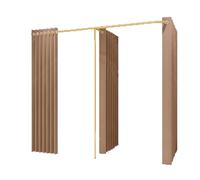 ROSEEONNE Salle d'essayage Cabine d'essayage Double en Forme de F avec 3 Rideaux d'ombrage Cabine d'essayage temporaire for magasins de vêtements Boutiques Accueil Cabine d'essayages(Coffee)