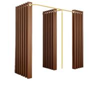 ROSEEONNE Salle d'essayage Cabine d'essayage Double, Magasin de vêtements, boutiques, séparateur avec 3 Rideaux Simples en Forme de F, Rideau de Dressing Cabine d'essayages(Coffee,200 * 100 * 200)