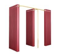 ROSEEONNE Salle d'essayage Cabine d'essayage Double, Magasin de vêtements, boutiques, séparateur avec 3 Rideaux Simples en Forme de F, Rideau de Dressing Cabine d'essayages(Rot,180 * 80 * 200)