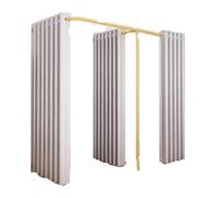 ROSEEONNE Salle d'essayage Cabine d'essayage Double, Magasin de vêtements, boutiques, séparateur avec 3 Rideaux Simples en Forme de F, Rideau de Dressing Cabine d'essayages(Grey,190 * 90 * 200)