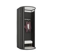 ROSEEONNE Salle d'essayage Cabine d'essayage en U, Portable, temporaire, Mobile, Protection de la Vie privée, vestiaire Pliable for Magasin de vêtements Cabine d'essayages(Svart,85 * 80 * 200cm)