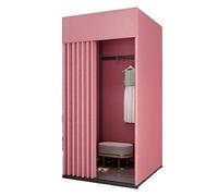 ROSEEONNE Salle d'essayage Cabine d'essayage Mobile temporaire Compatible with Magasin de vêtements Portable et Pliable with Le Shopping en extérieur 3 Tailles Cabine d'essayage(Roze,1 * 1 * 2m)