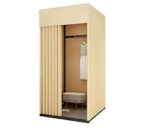 ROSEEONNE Salle d'essayage Cabine d'essayage Portable, Pliable, Mobile avec Rideau d'ombrage, Boucles de Suspension, Bases Stables Cabine d'essayages(Geel,100 * 80 * 200)