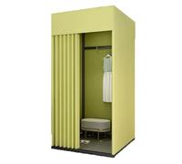 ROSEEONNE Salle d'essayage Cabine d'essayage Portable, Pliable, Mobile avec Rideau d'ombrage, Boucles de Suspension, Bases Stables Cabine d'essayages(Light Green,80 * 80 * 200)