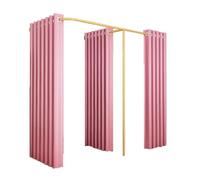 ROSEEONNE Salle d'essayage Double vestiaire, Magasin de vêtements, cabines d'essayage, séparateur avec 3 Rideaux occultants en Forme de F, Envoyer Un Crochet Cabine d'essayages(Roze,1.8 * 0.8 * 2m)