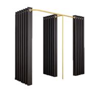 ROSEEONNE Salle d'essayage Double vestiaire, Magasin de vêtements, cabines d'essayage, séparateur avec 3 Rideaux occultants en Forme de F, Envoyer Un Crochet Cabine d'essayages(Svart,1.9 * 0.9 * 2m)