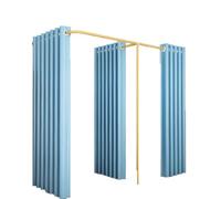 ROSEEONNE Salle d'essayage Double vestiaire, Magasin de vêtements, cabines d'essayage, séparateur avec 3 Rideaux occultants en Forme de F, Envoyer Un Crochet Cabine d'essayages(Blauw,2 * 1 * 2m)