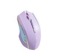 ROSEEONNE Souris Gamer Souris sans Fil 2,4GHz, Dispositif de pointage Optique Ergonomique, 7 Boutons, 2400DPI, Batterie, Affichage sans Fil Souris(Lila)
