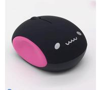 ROSEEONNE Souris Gamer Souris sans Fil Mignonne avec récepteur USB 2,4 GHz, Double Mode, clics Silencieux for Ordinateurs Portables et PC, avec Tapis de Souris sans Fil Souris(Rot,Smile)