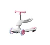 ROSEEONNE Voiture Twist Car Trottinette Pliable for Enfants, Trottinette Portable à poussée et équilibre avec Coussin de siège for garçons et Filles Voiture Twist avec(Roze)