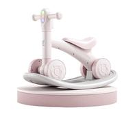 ROSEEONNE Voiture Twist Car Vélo d'équilibre 2 en 1 Rocker n Ride avec Planche d'équilibre Amovible Lumières colorées et Musique Intérieur Extérieur Voiture Twist avec(Roze,with Rocking Board)