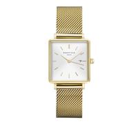 Rosefield Femme Montre The Boxy: Or 26 * 28mm Boîtier Carré with Cadran Blanc and Bracelet Or - QWSG-Q03