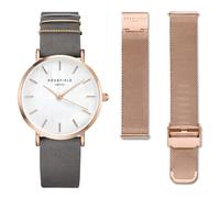 Rosefield Coffret Cadeau Femme West Village Elephant Grey + Mesh Rose Gold Strap WEGTR-X184