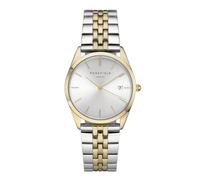 Rosefield Femme Montre The Ace: Or 33mm Boîtier Rond with Cadran Argent and Bracelet Or et Argent - ACSGD-A01