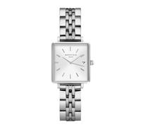 Montre Rosefield QMWSS-Q020 - Boîtier métal brillant cadran blanc avec dateur bracelet acier Femme Gris