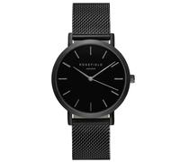 Rosefield Femme Montre The Mercer: Édition Acier Noir 38mm Boîtier Rond with Cadran Noir