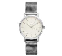 Rosefield Femme Montre The Tribeca: Argent 33mm Boîtier Rond with Cadran Blanc and Bracelet Argent - TWS-T52
