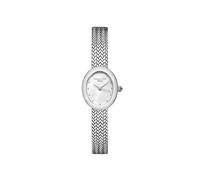 Rosefield Mini Oval Montre Femme - Bracelet Maille Argent - Montre Femme avec Cadran Blanc - Acier Inoxydable - Luxe Élégant au Quotidien
