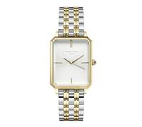 Rosefield Octagon Montre Femme - Bracelet Argent & Doré - Montre Femme avec Cadran Sunray Blanc - Acier Inoxydable - Résistante 3ATM - Luxe Élégant au Quotidien