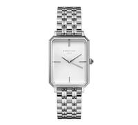 Rosefield Octagon Montre Femme - Bracelet Argent - Montre Femme avec Cadran Blanc - Acier Inoxydable - Résistante 3ATM - Luxe Élégant au Quotidien
