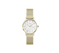 Rosefield Small Edit Mesh Gold avec Un Cadran nacré Blanc et Un boîtier doré de 26 mm, SMGMG-S06 en Acier Inoxydable.